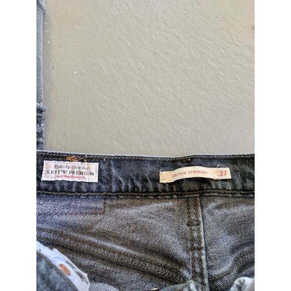 Levi's Ribcage Straight Faded Black Denim Jeans 27 - Picture 8 of 14